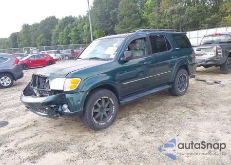 2002 Toyota Sequoia Limited V8 из США, поврежденный, VIN 5TDBT48A52S115956